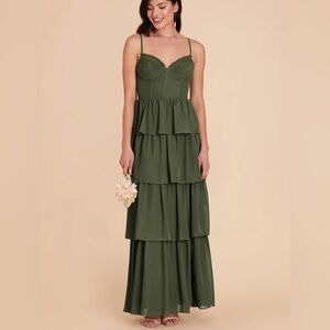 Birdy Grey Lola Chiffon Dress- Olive